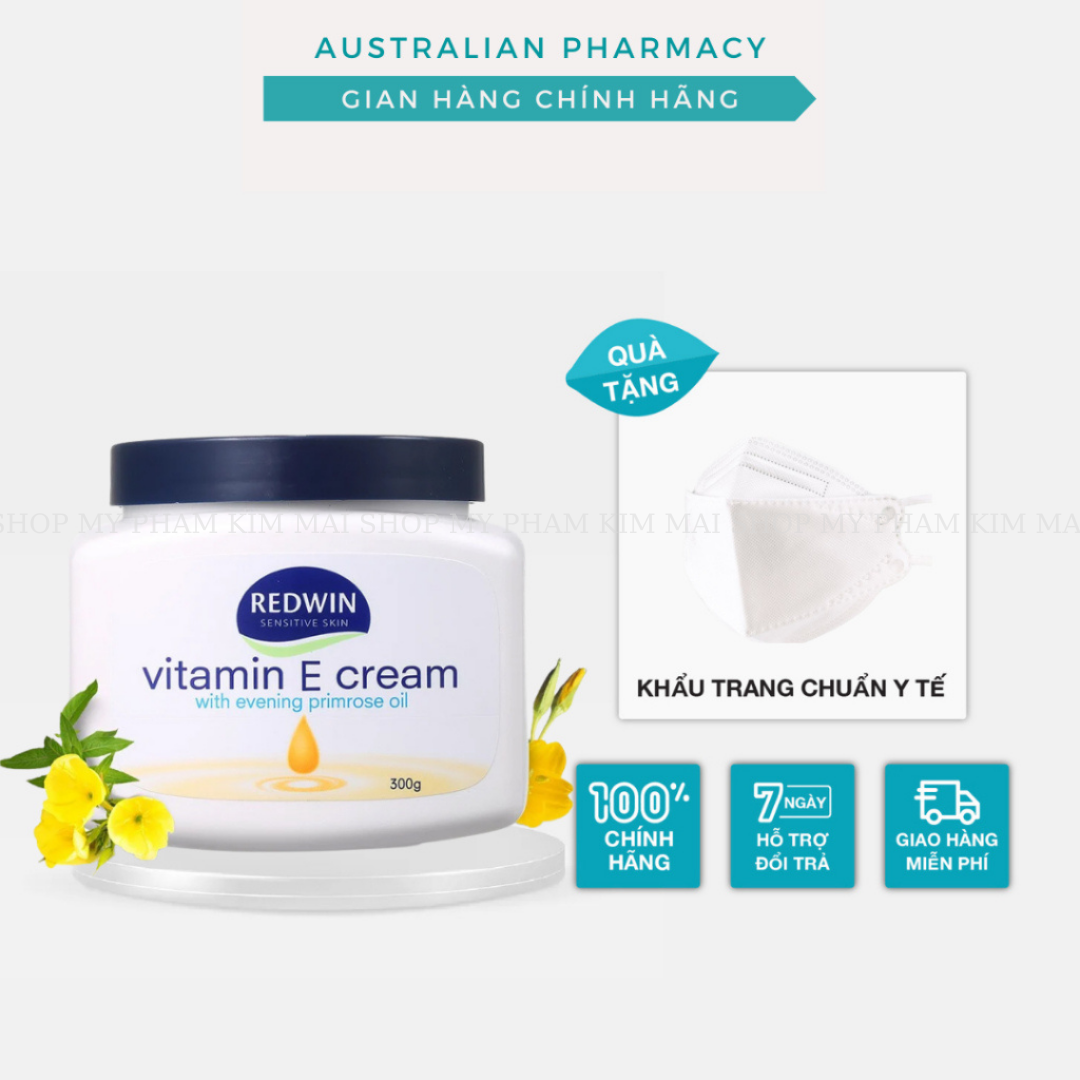 Kem Dưỡng Ẩm Redwin Vitamin E Cream 300g Úc , Giúp Dưỡng Da Mặt Và Body Hết Khô, Nứt Nẻ , Mềm Mịn 10 kem vitamin E redwin my pham kim mai