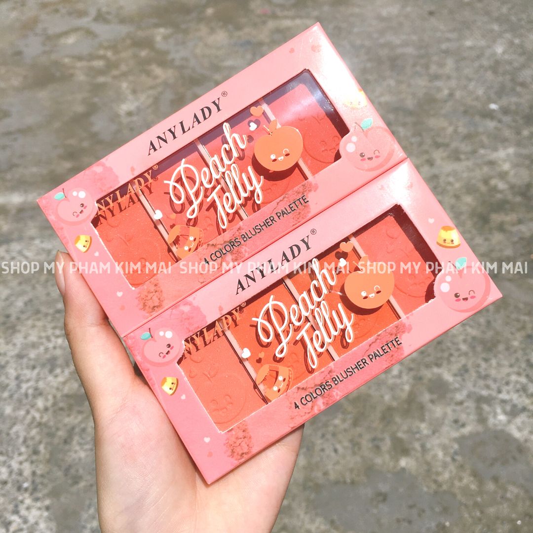Phấn Má Hồng 4 Màu Anylady Peach Jelly No.973 10 ma hong anylady no973 my pham kim mai 1