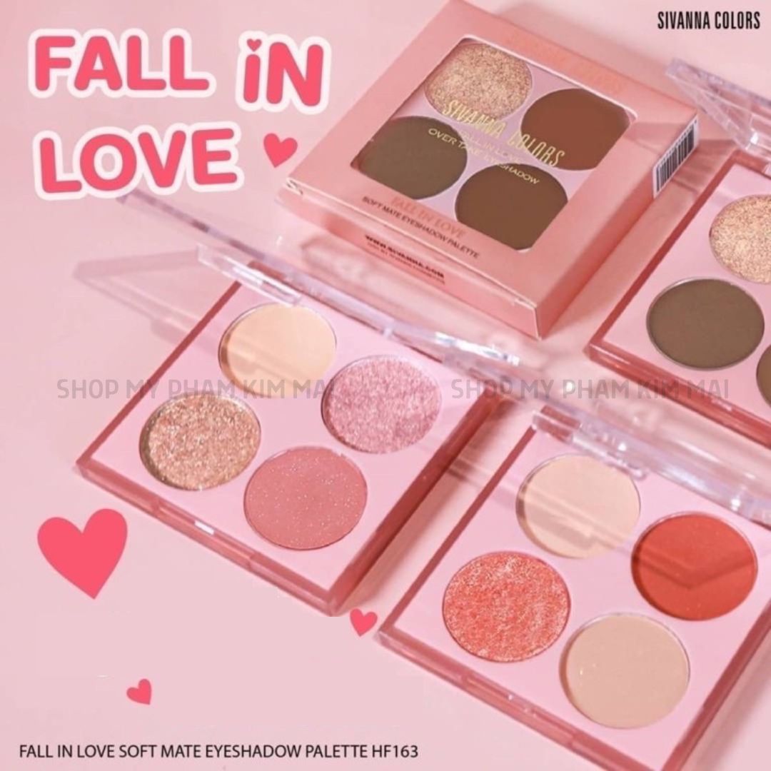 BẢNG PHẤN MẮT 4Ô SIVANNA COLORS FALL IN LOVE OVER TAKE EYESHADOW HF163 11 my pham kim mai 10