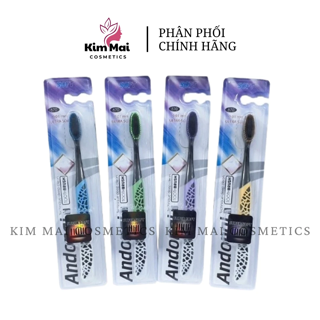 (Lốc 30 cây ) Bàn chải đánh răng than tre Andongi 670 Hàn Quốc
