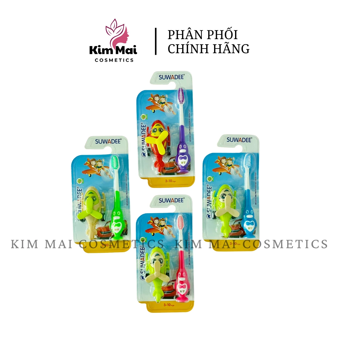 Bàn chải đánh răng SUWADEE cho bé đầu lông mềm, mịn (tặng kèm đồ chơi)