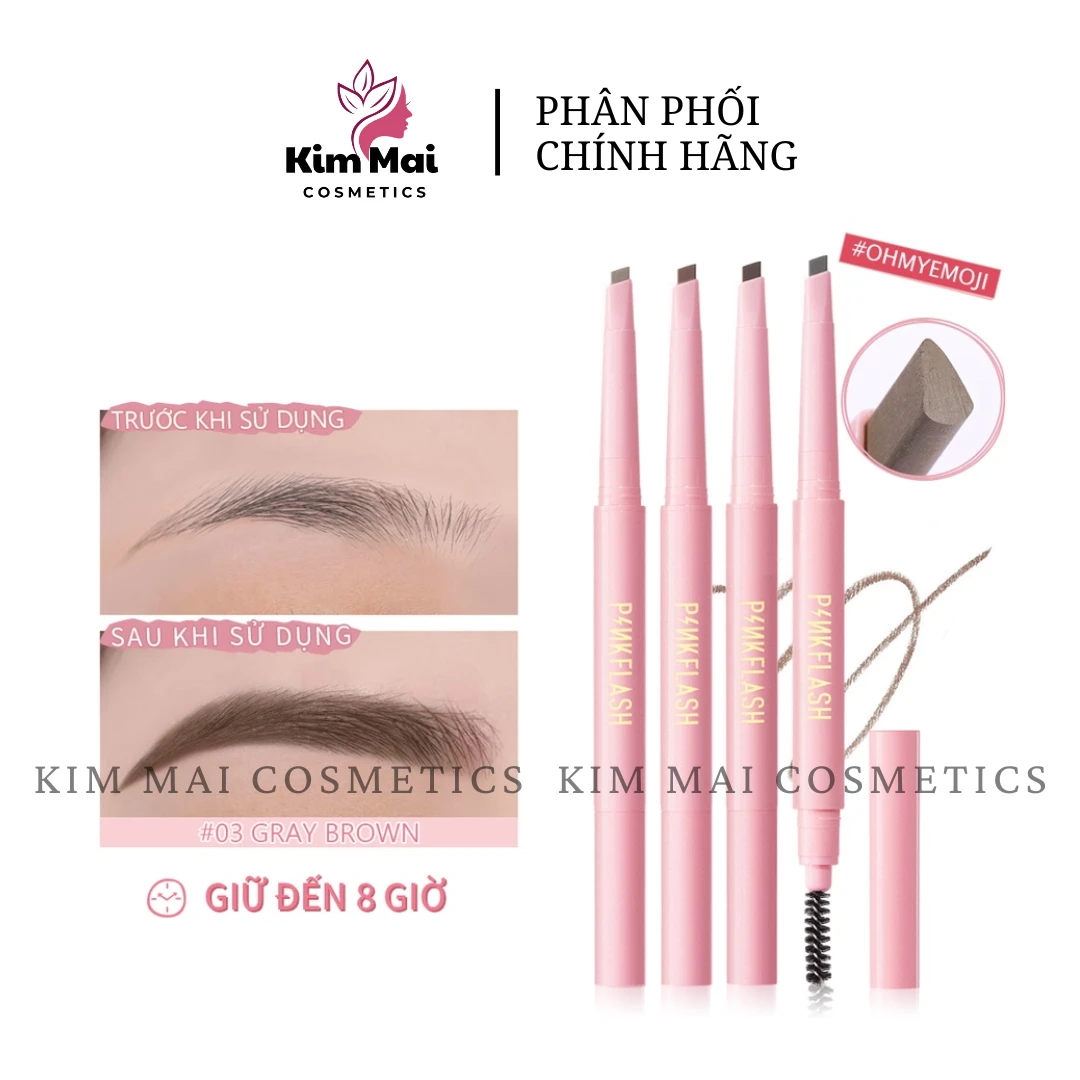 Chì Kẻ Lông Mày Pinkflash Dạng Vặn Chống Thấm Nước Lâu Trôi 8h