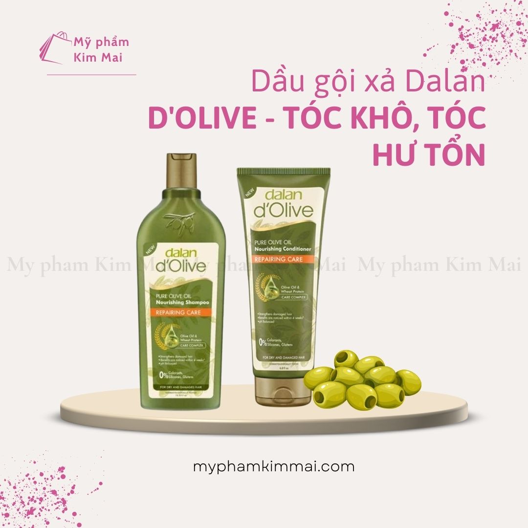 Bộ 1 Dầu Gội 400ml + 1 Dầu Xả 200ml Olive Dalan D’Olive Nutrition