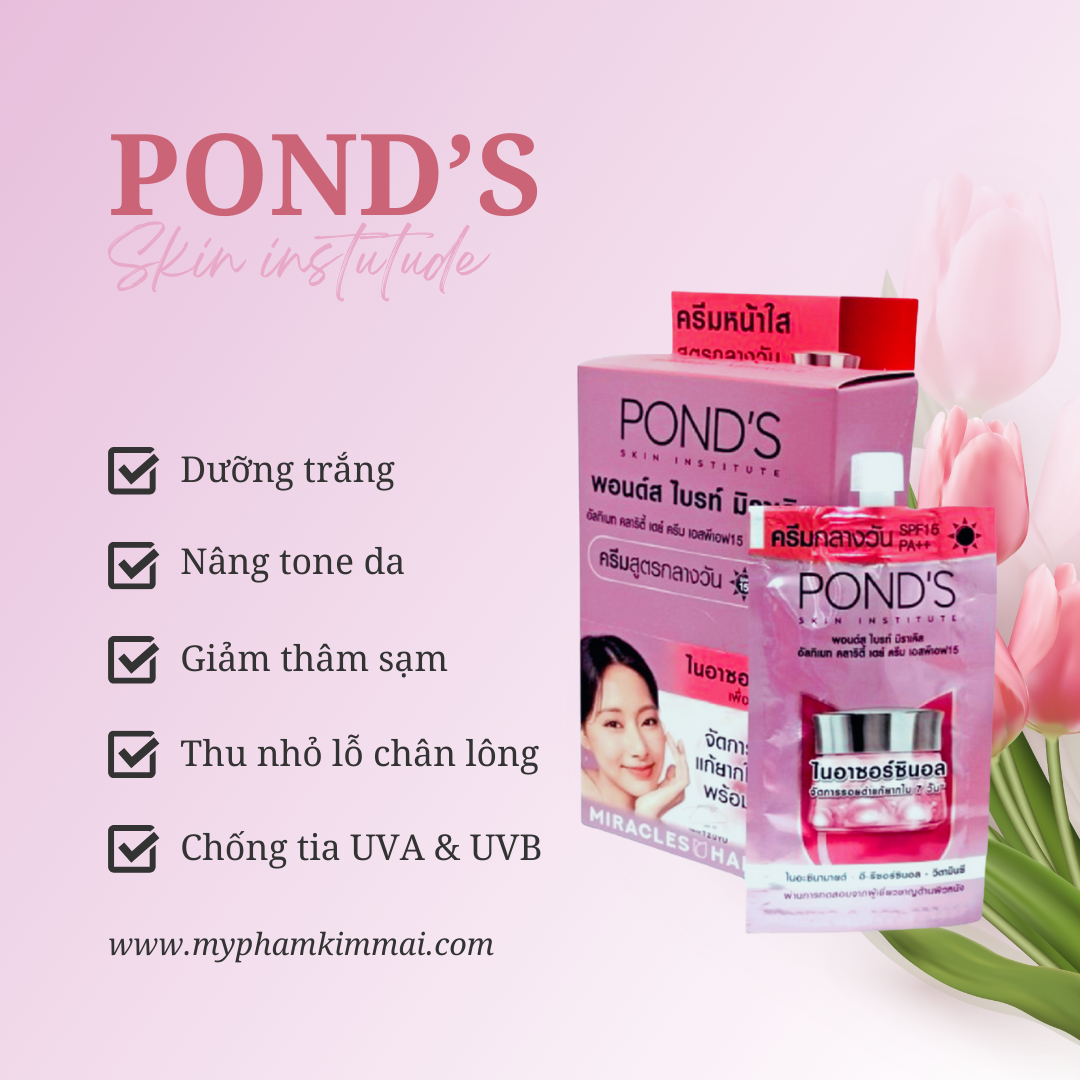 Hộp 6 Gói Kem Dưỡng Trắng Cao Cấp Pond’s Nội Địa Thái ( Dạng Gói 7g Tiện Lợi)
