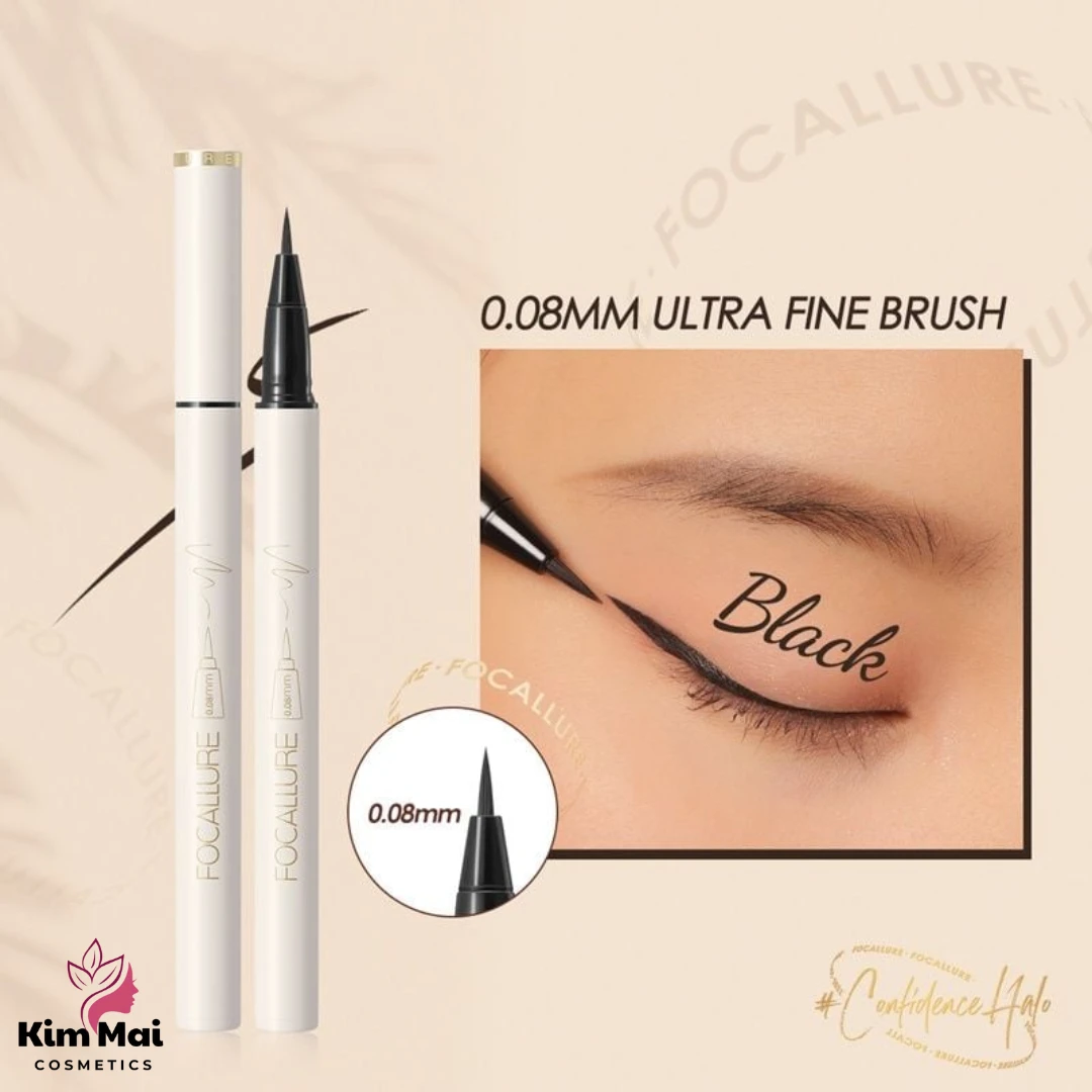 Bút Kẻ Mắt Nước Focallure Lasting Waterproof Liquid Eyeliner FA200 Màu Đen 2 Bút Kẻ Mắt Nước Focallure Lasting Waterproof Liquid Eyeliner FA200 Màu Đen - Ảnh 2