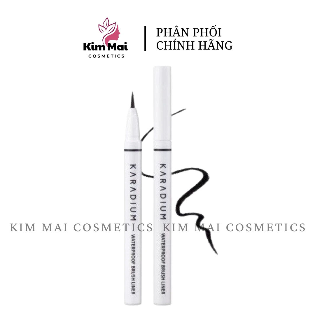 Kẻ Mắt Karadium Waterproof Brush Liner Black - Vỏ trắng