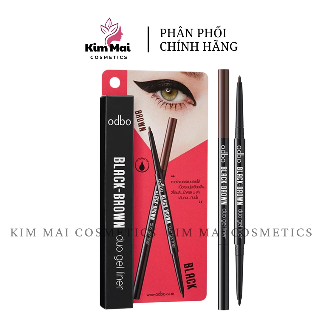 CHÌ KẺ MẮT 2 ĐẦU ĐEN VÀ NÂU ODBO BLACK-BROWN DUO GEL LINER