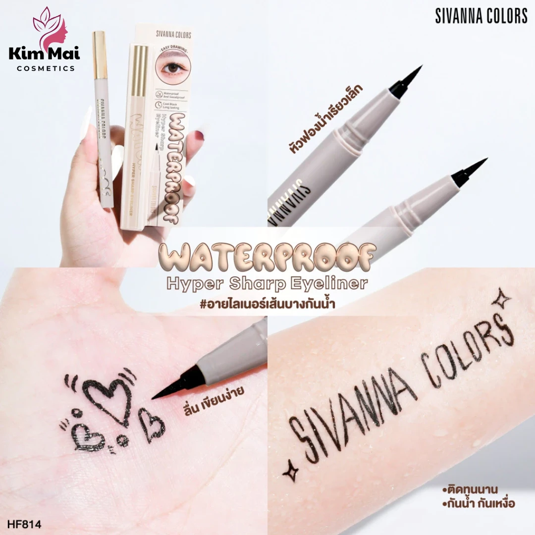 Kẻ Mắt Sivanna Colors Waterproof Hyper Sharp HF814 2 Kẻ Mắt Sivanna Colors Waterproof Hyper Sharp HF814 - Ảnh 2