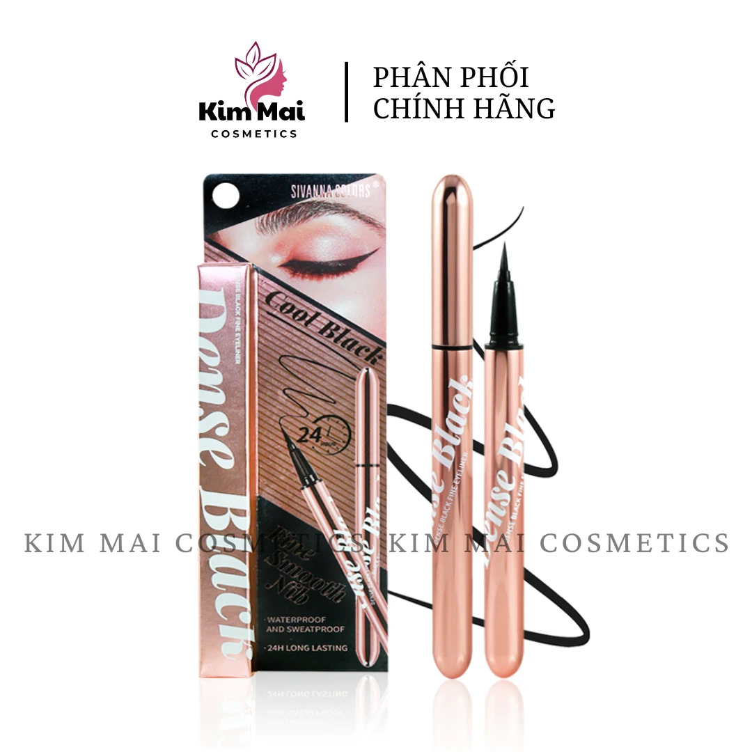 Kẻ Mắt Nước Đầu Mảnh Chống Lem Trôi Sivanna Colors Dense Black Fine Eyeliner HF934 1ML