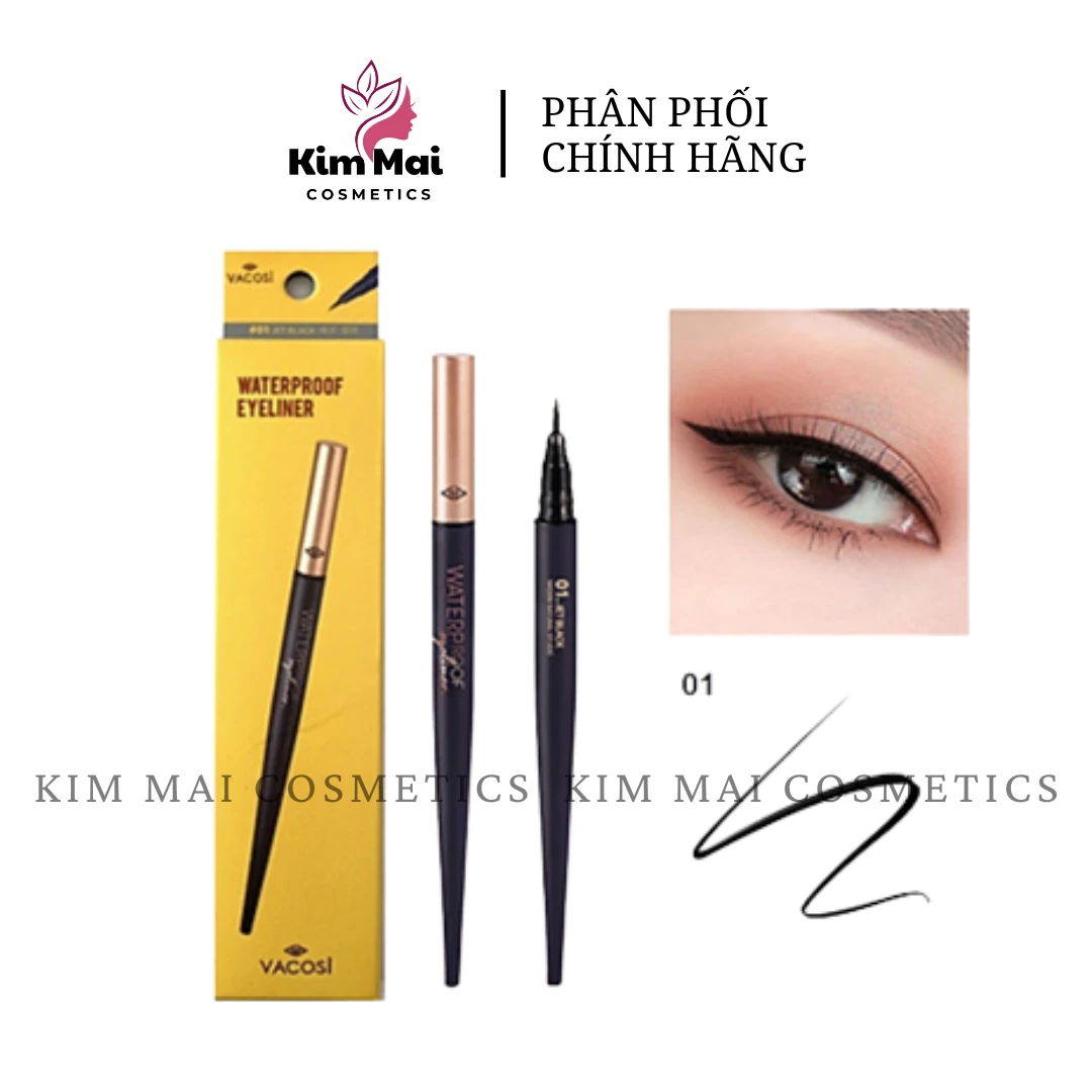 Bút Kẻ Mắt Nước Vacosi Siêu Lì Sắc Mảnh Màu Đen #01 5ml