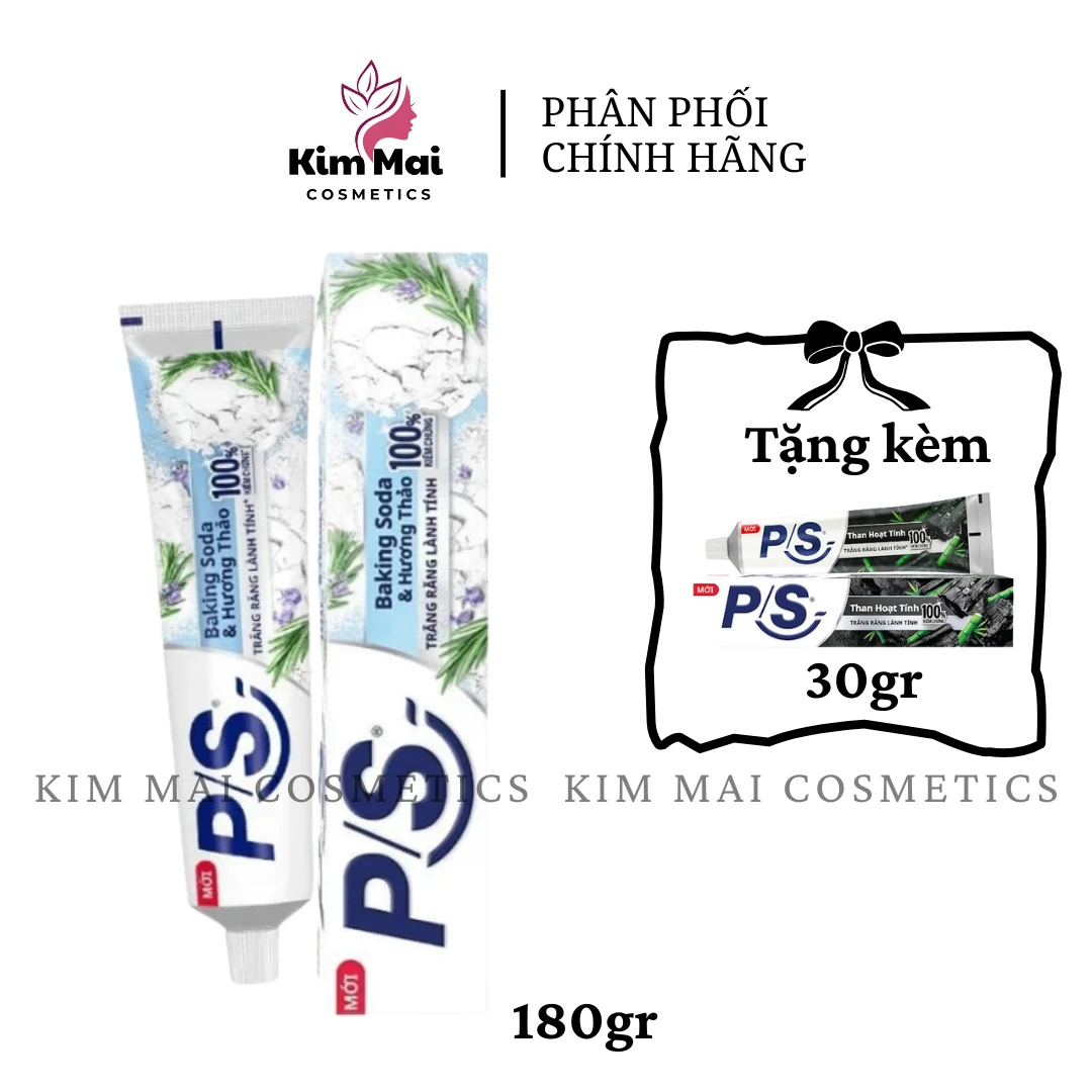 Kem Đánh Răng P/S Baking Soda & Hương Thảo Trắng Răng 180g