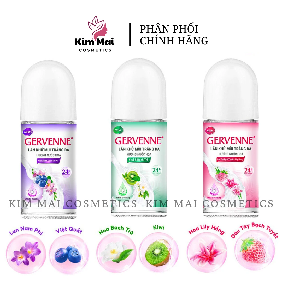 Lăn Khử Mùi Nước Hoa Gervenne 50ML + Tặng kèm 25ML / 30% Dung tích
