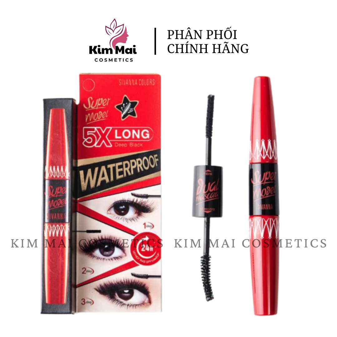 Chuốt Mi Sivanna Colors Super Model 5x Long Deep Black HF893