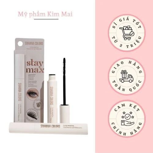Mascara Sivanna Colors Stay Max dài và dày mi, chống nước, lâu trôi HF214
