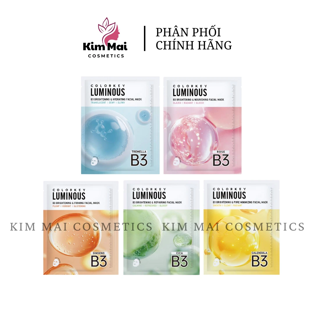 ( Hộp 10 Miếng ) Mặt Nạ Sáng Da Colorkey Luminous B3 Brightening Facial Mask 30ml