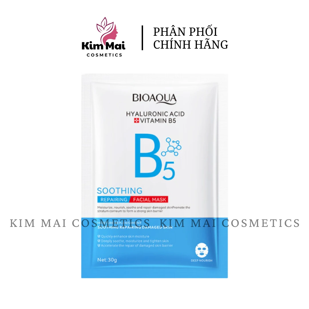 Mặt Nạ Phục Hồi B5 Bioaqua Cấp Ẩm Dịu Nhẹ Tái Tạo Da Giúp Da Căng Mọng Mịn Trắng Sáng - 1 Lốc/ 20 Miếng x30g