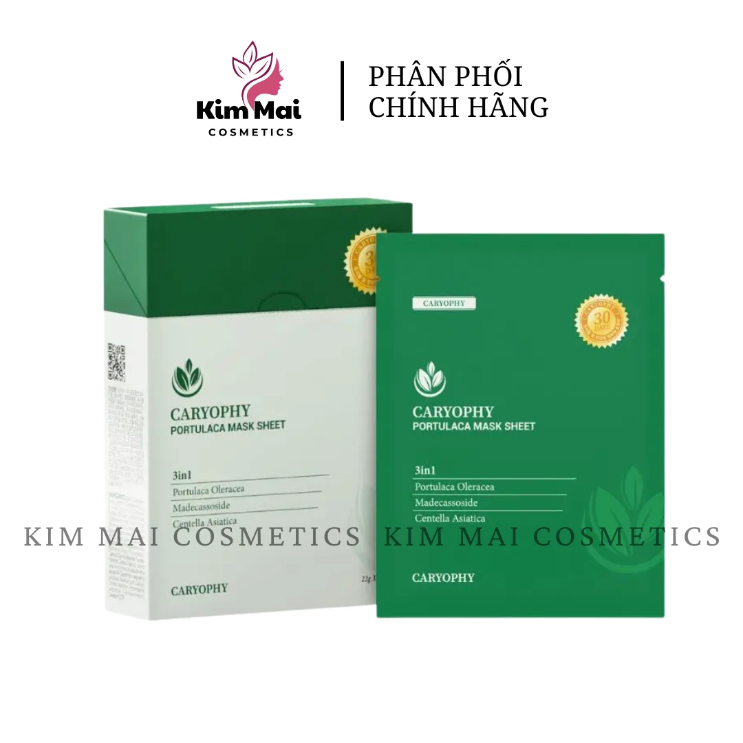 ( Hộp 10 Miếng ) Mặt Nạ Dưỡng Da Dầu Mụn Caryophy Portulaca