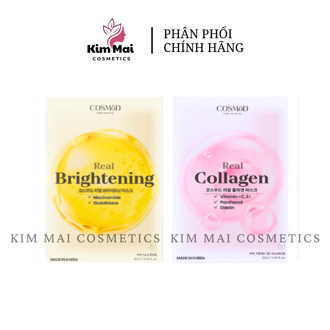 ( Hộp 10 miếng ) Mặt nạ Cosmod Lab Real Mask dưỡng sáng căng bóng da 24ml