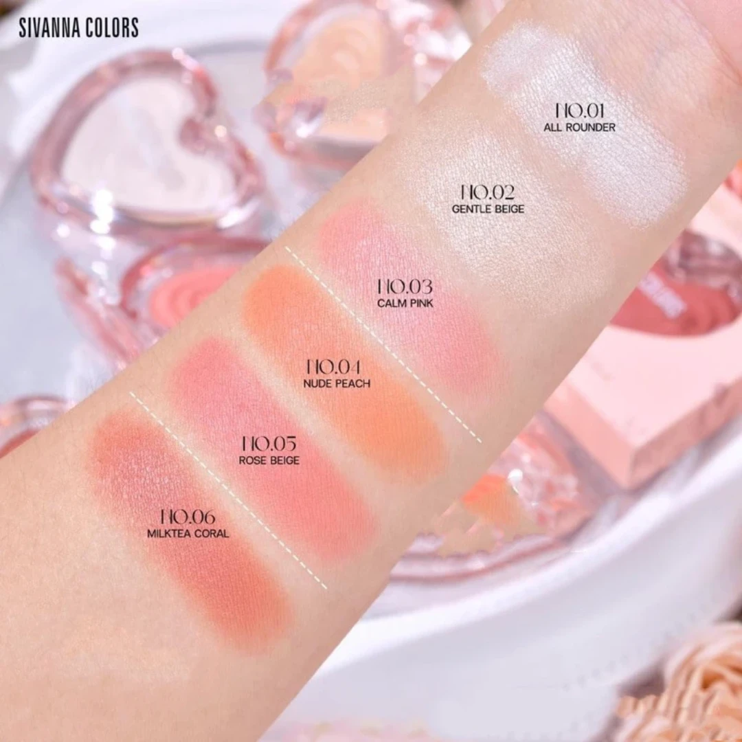 Phấn Bắt Sáng và Má Hồng Sivanna Colors Sweethearts HF638 4 Phấn Bắt Sáng và Má Hồng Sivanna Colors Sweethearts HF638 - Ảnh 4