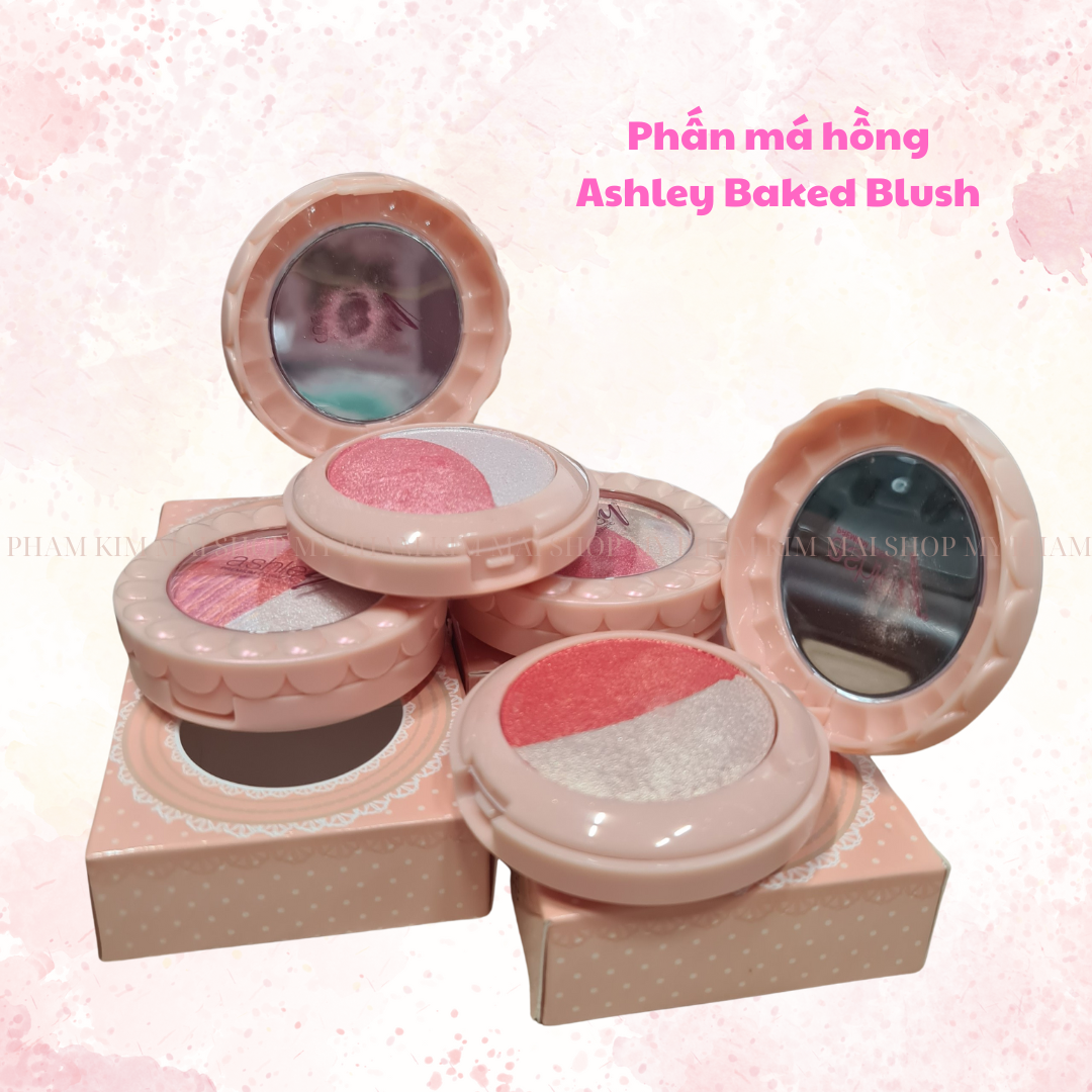 Phấn Má Hồng Nhũ 2 màu Ashley Baked Blush 4.5g