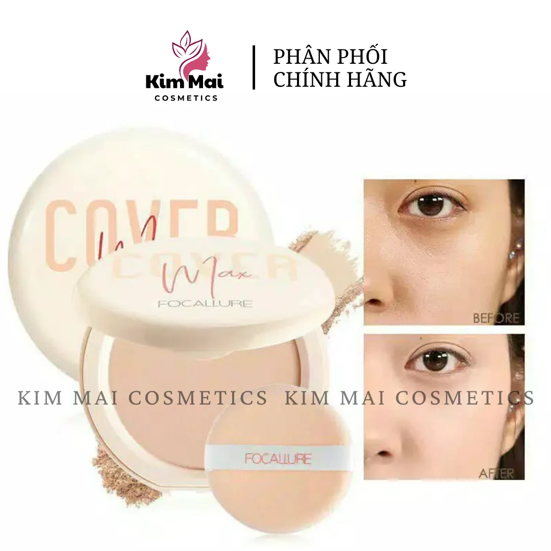 Phấn Nền Dạng Nén Chất Lì Kiềm Dầu Focallure Covermax Two-Way-Cake Pressed Powder FA155