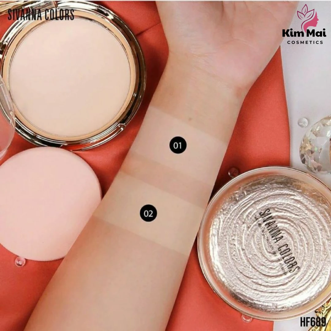 Phấn Phủ Kiềm Dầu Sivanna Colors HF689 2 Phấn Phủ Kiềm Dầu Sivanna Colors HF689 - Ảnh 2