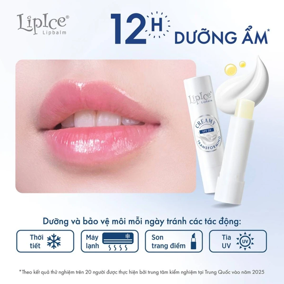Son Dưỡng Không Màu LipIce Chuyển Kem Mịn Creamy Lipbalm SPF15 4.3g 2 Son Dưỡng Không Màu LipIce Chuyển Kem Mịn Creamy Lipbalm SPF15 4.3g - Ảnh 2