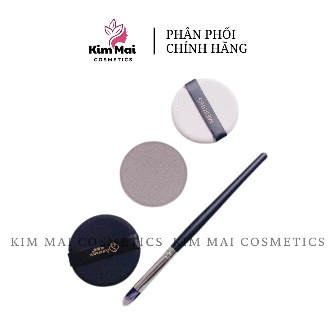 Bộ Trang Điểm 3 Bông Mút Tán Kem Nền 1 Cọ Trang Điểm