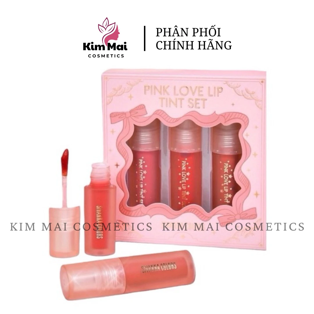 Set 3 Son Kem Nhung Lì PINK LOVE LIP TINT SET HF992 2.2g x3